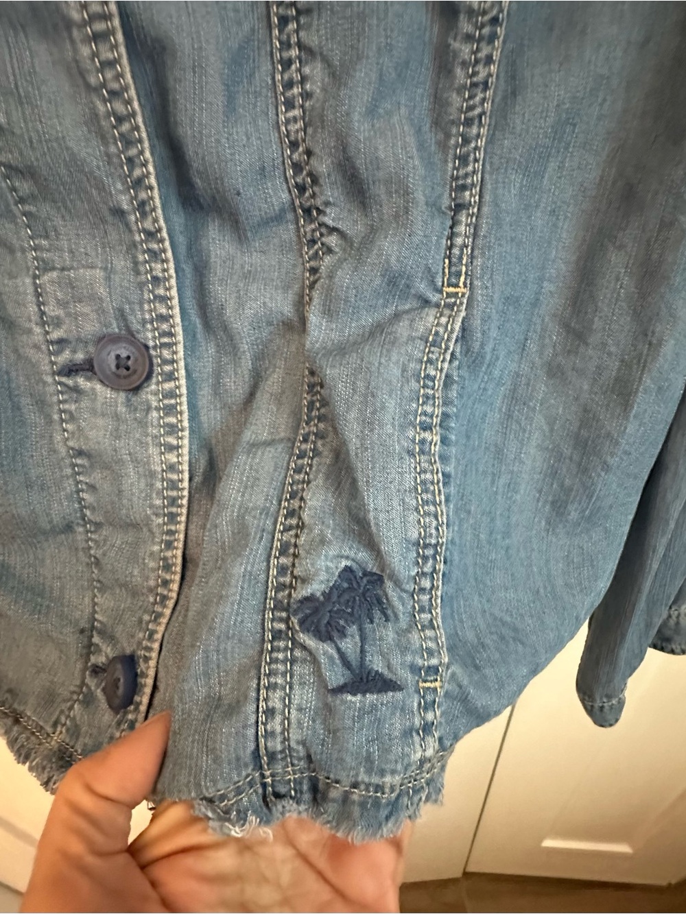 Tommy Bahama Light Blue Denim Jacket - Picture 3 of 7